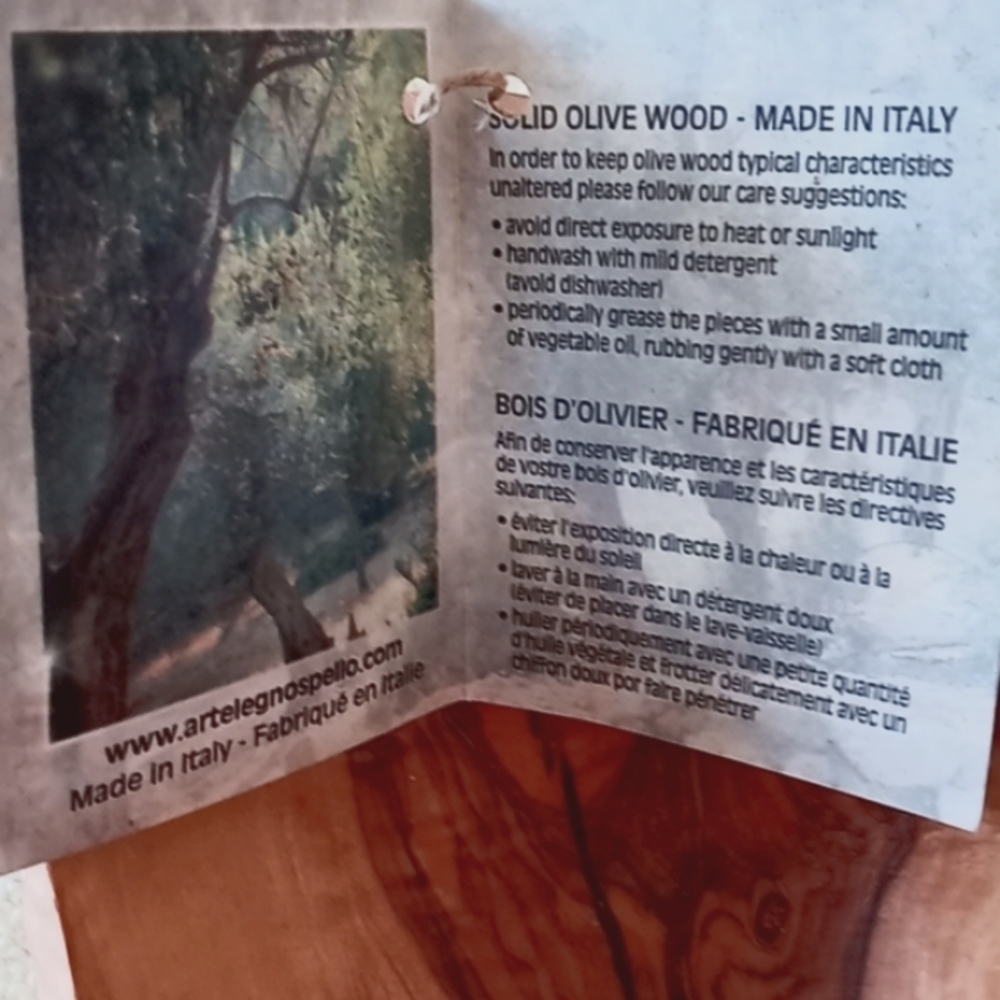 Italian Arte Legno handcrafted Olive Wood Bowl - Picture 7 of 7